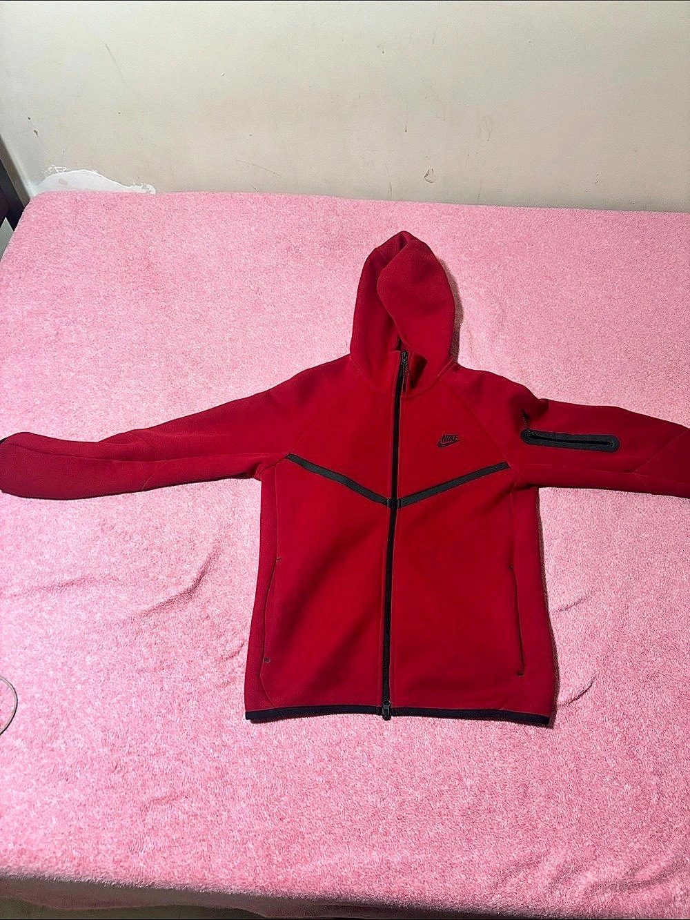 Nike Tech Fleece Full-Zip Hoodie Men's Red Jacket
